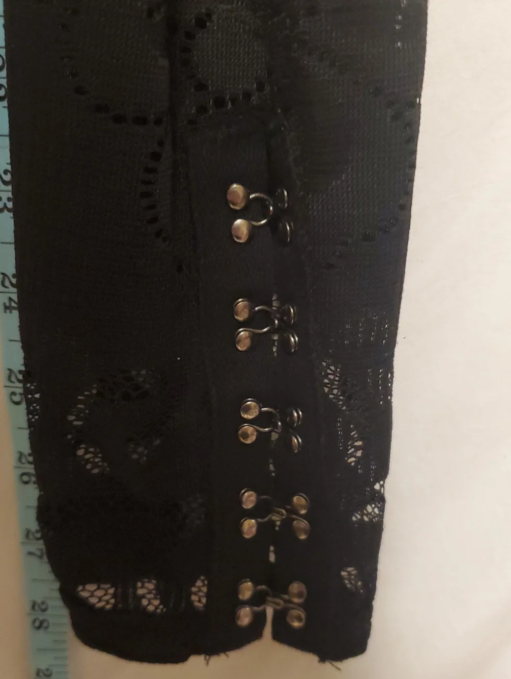Free People Wild Roses Black Lace Top Hook Eye Cuff Med Punk Emo Coquette Boho